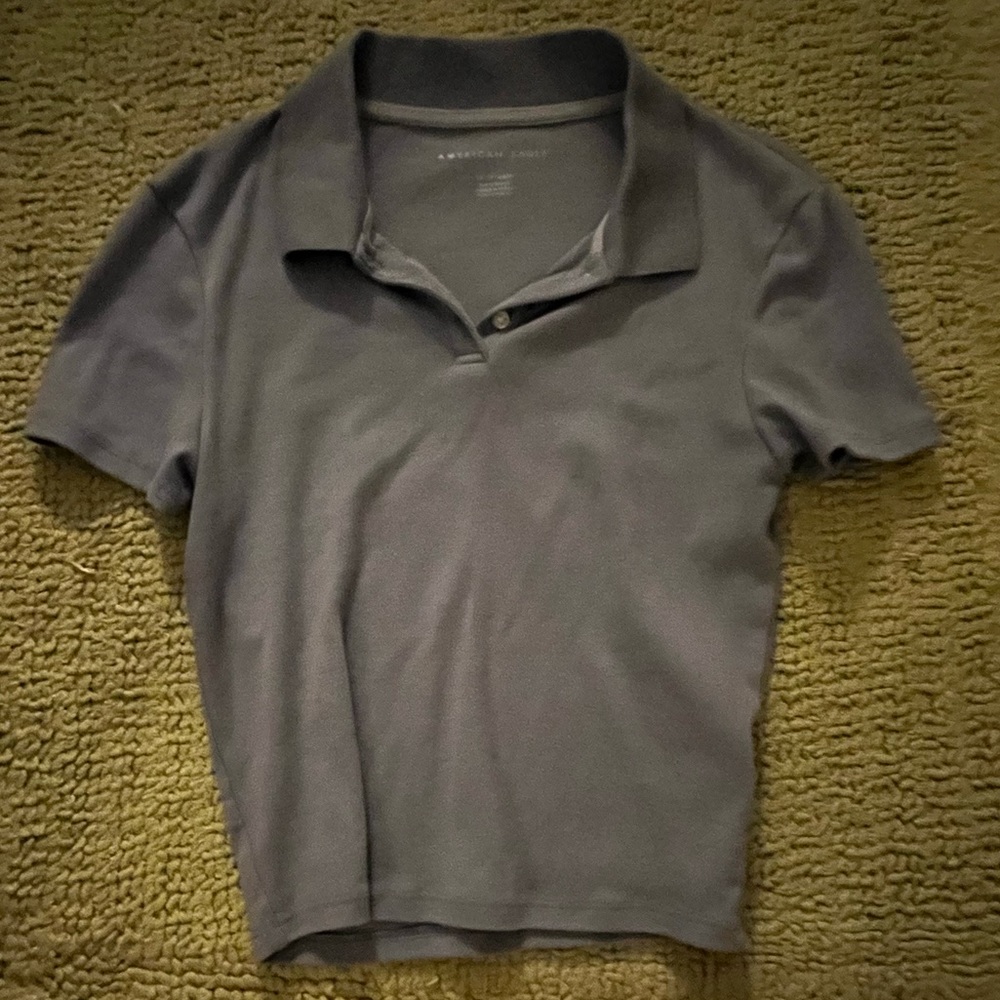 baby blue cropped shirt